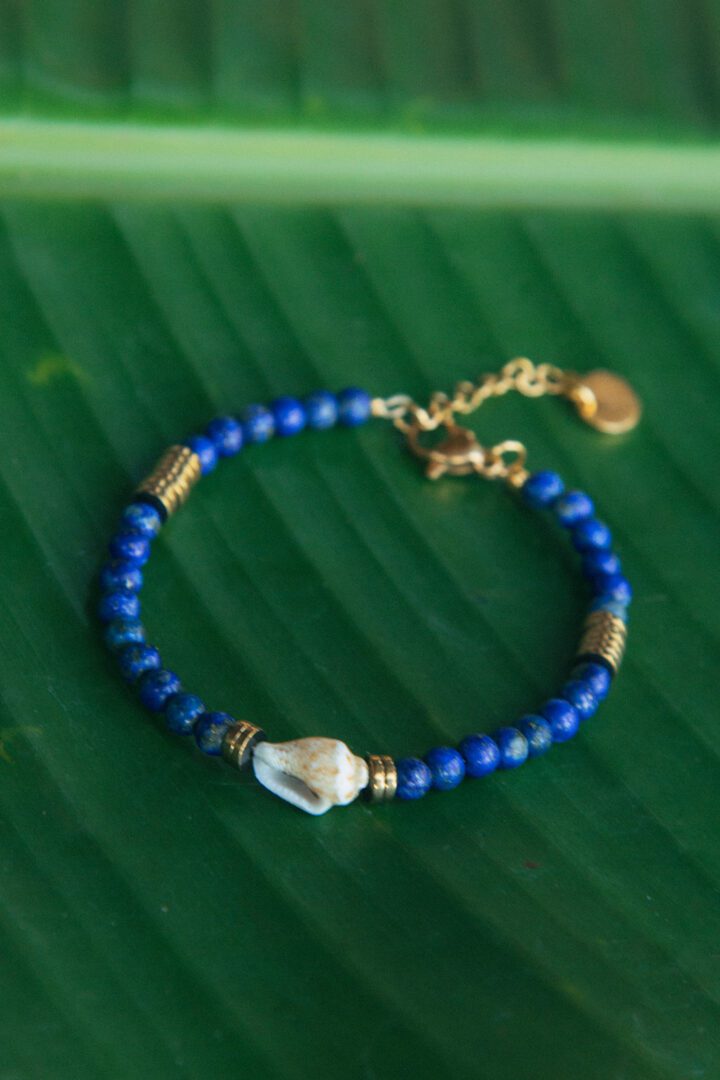 produit azul bracelet coquillage et lapis lazuli 3
